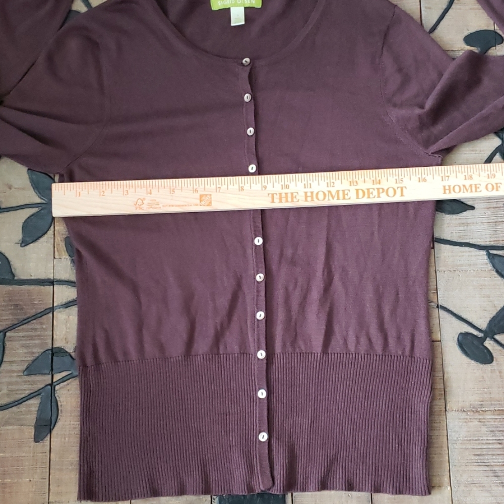Sigrid Olsen Light Weight Brown Button Up Cardigan - image 7